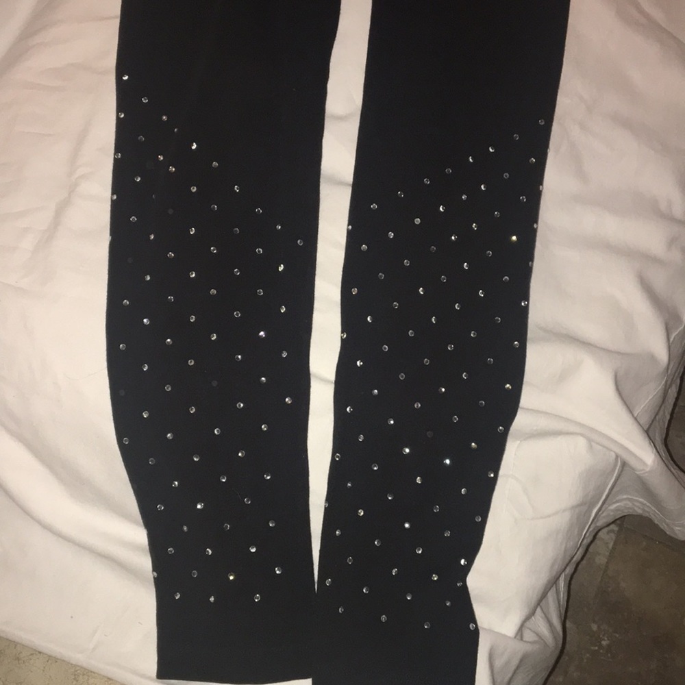 Size Med black bling leggings GUC